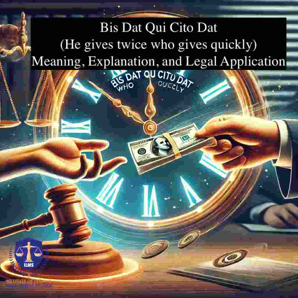 Bis Dat Qui Cito Dat (He gives twice who gives quickly) – Meaning, Explanation, and Legal Application